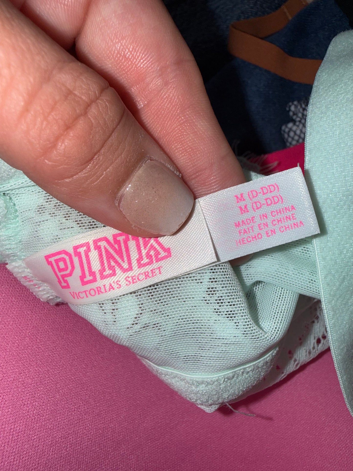 PINK Victoria's Secret (Medium) Light Blue Push Up Bralette