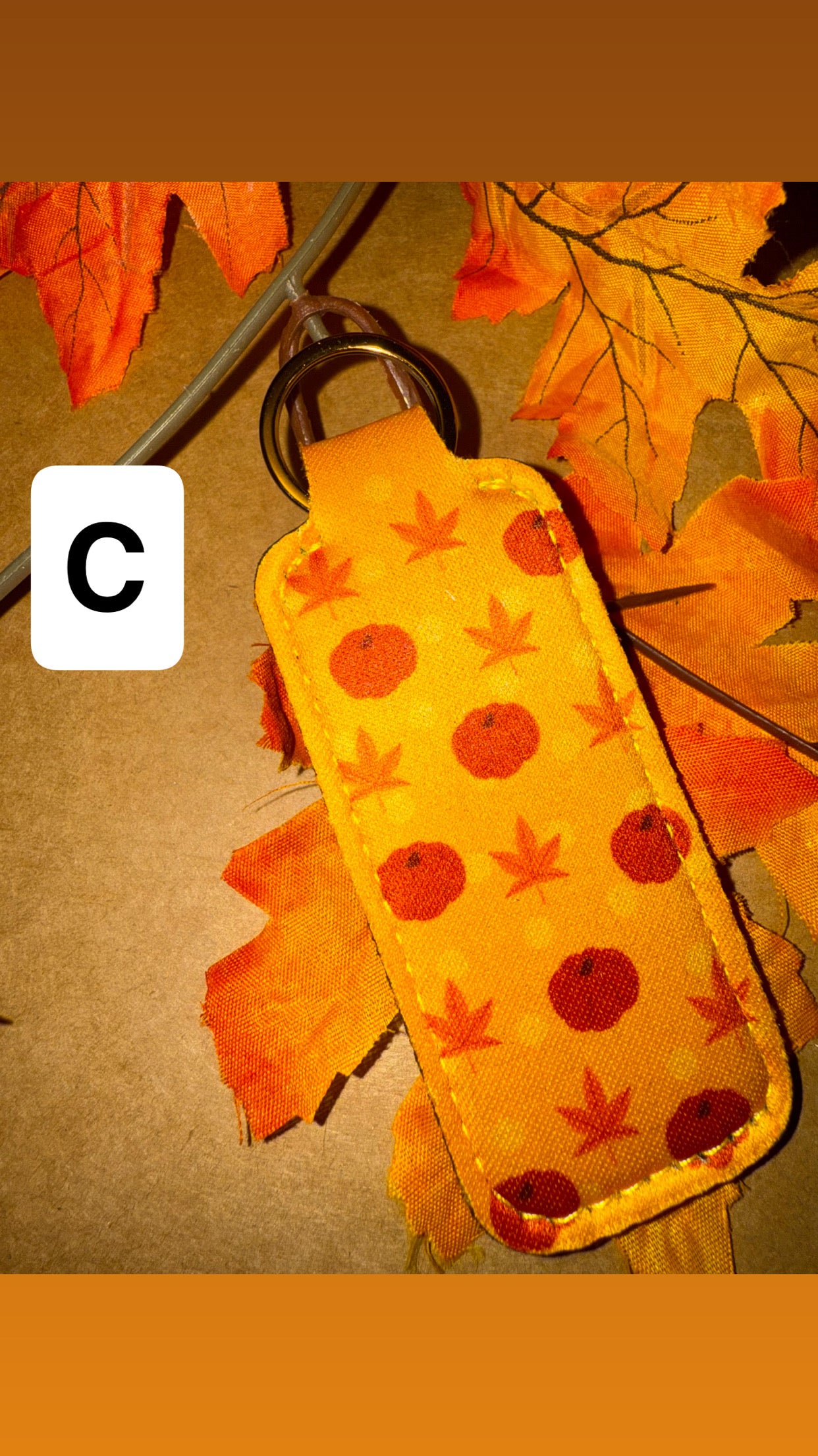 1 Fall Themed Chapstick Holder Keychain