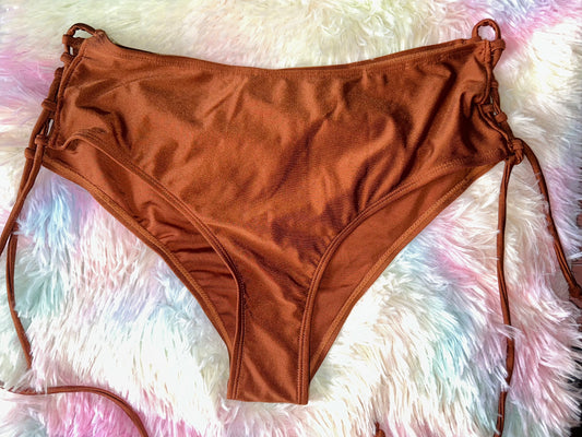 Brand New (Medium) Burnt Orange Bathing Suit Bikini Bottoms with Open Tied Sides