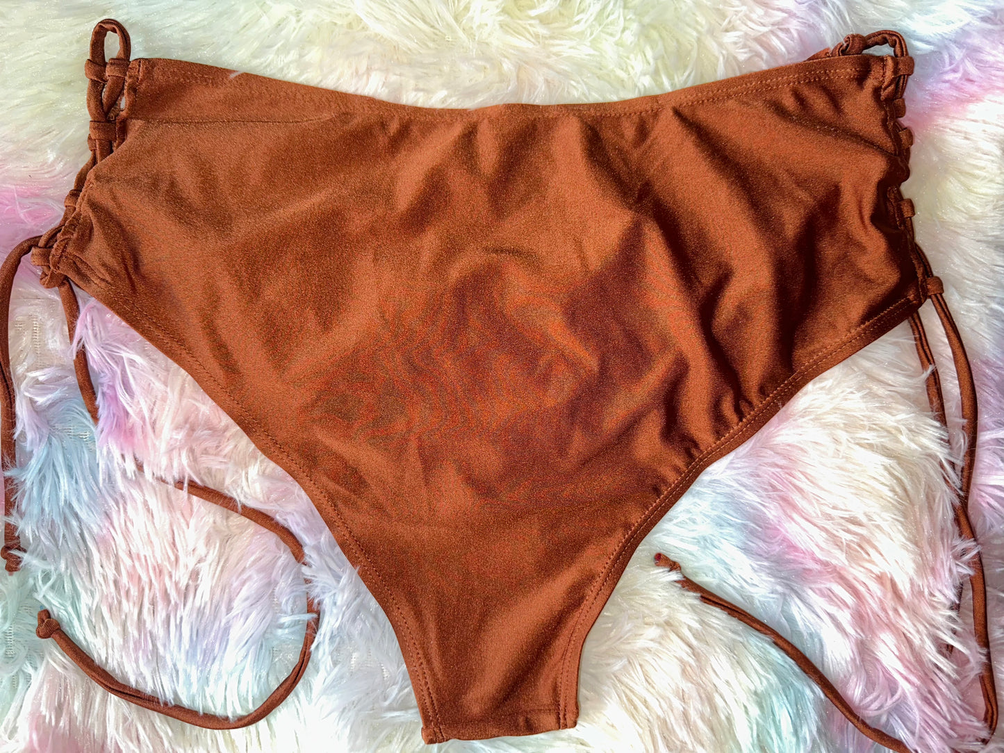 Brand New (Medium) Burnt Orange Bathing Suit Bikini Bottoms with Open Tied Sides