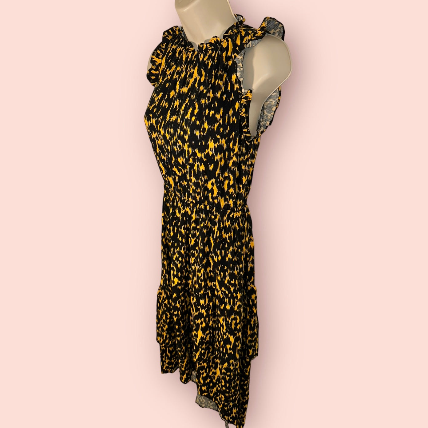 Who What Wear (XS) Cheetah Print Ruffle Dress