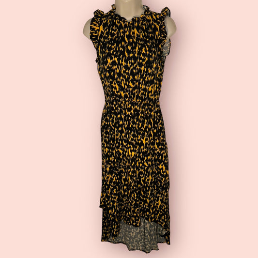 Who What Wear (XS) Cheetah Print Ruffle Dress