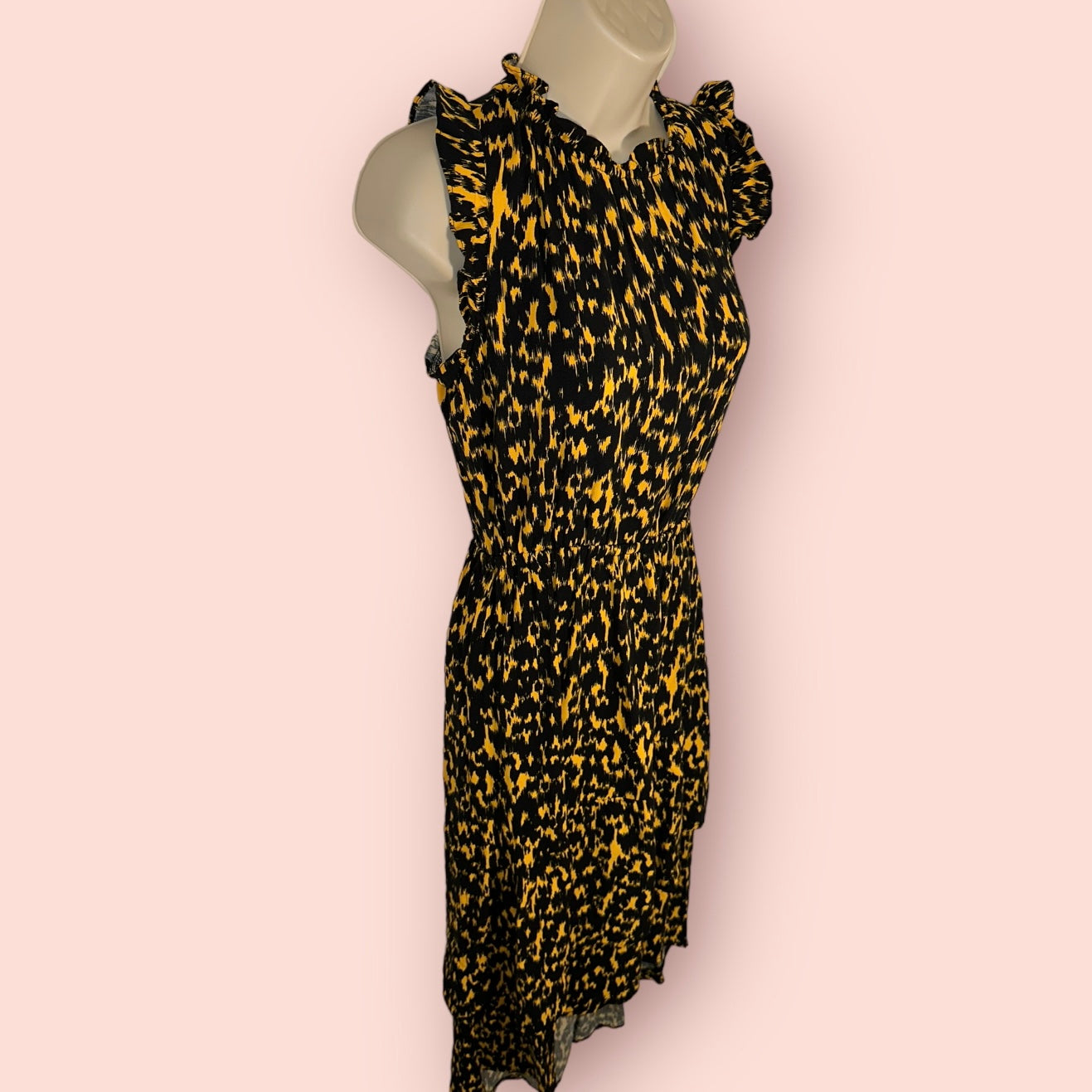 Who What Wear (XS) Cheetah Print Ruffle Dress